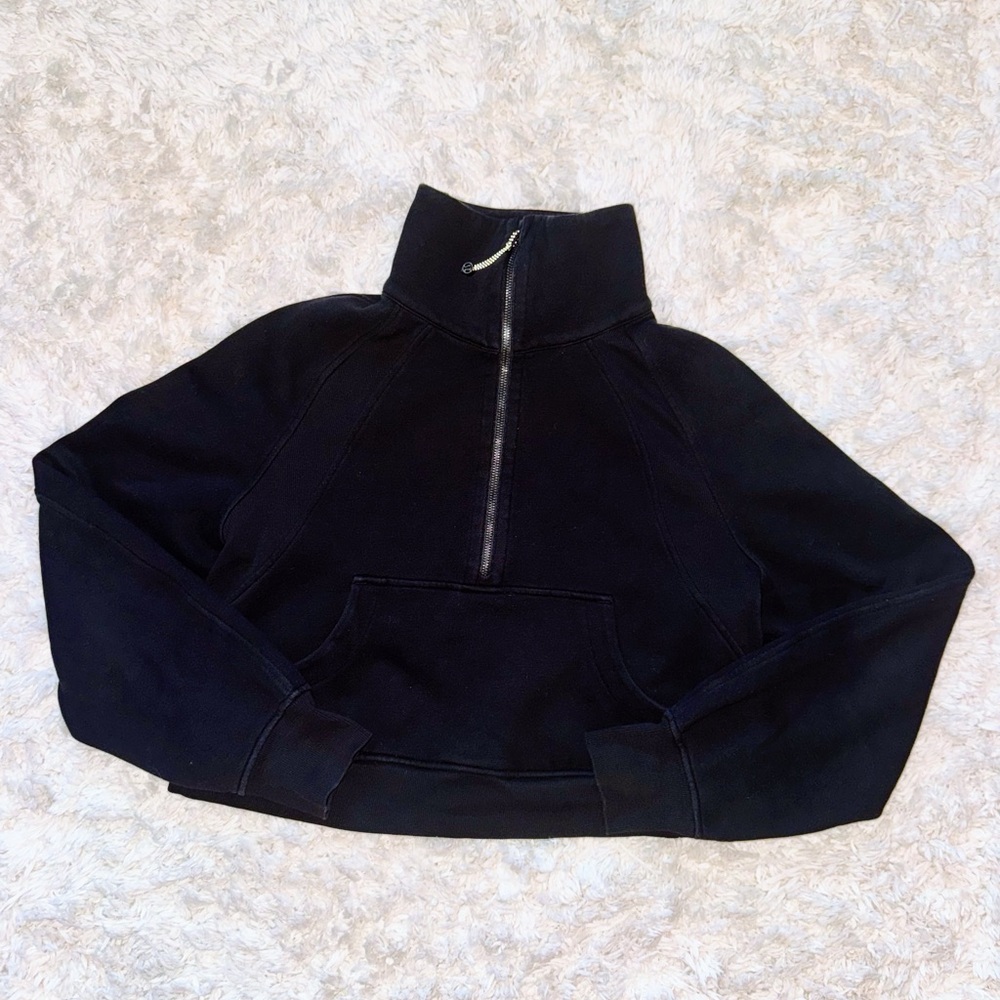 Black Scuba Oversized Funnel Neck 1/2 Zip Lululemon